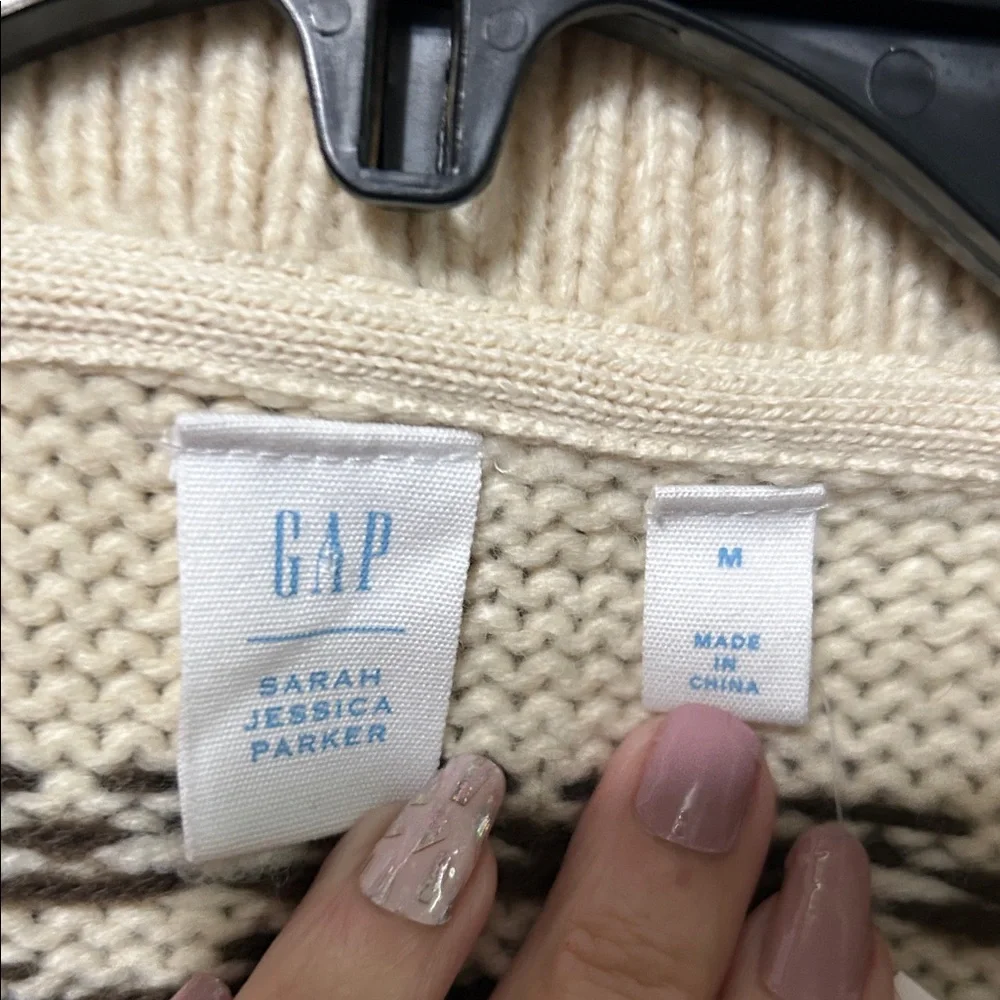 NWT GAP Kids Cream and Brown Patterned Sweater